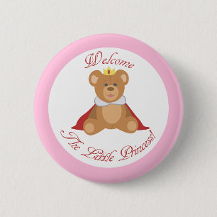 Welkom de kleine prinses ronde button 5,7 cm