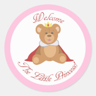 Welkom de kleine prinses ronde sticker