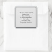 Welkom deel 5 vierkante sticker (Tas)