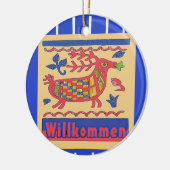 Welkom,  deer, voeg tekst toe, bewerk deze keramisch ornament (Links)