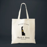Welkom Delaware Map Wedding Bag Black & Gold Tote Bag<br><div class="desc">Het weekend van de bruiloft heet cadeautas voor gasten uit de stad voor je bruiloft,  met afbeelding van Delaware,  met gouden hart.  Vul tas met je favoriete godies.</div>