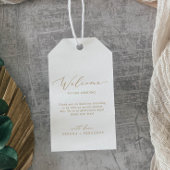 Welkom Delicate Gold Calligraphy Weddenschap Cadeaulabel