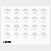 Welkom delicate Waterverf rozen Ronde Sticker (Vel)