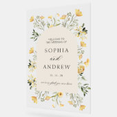 Welkom Delicate Wildflower Wedding Acryl Bord (Hoek)