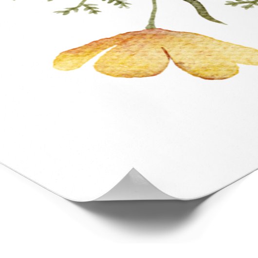 Welkom Delicate Wildflower Wedding Poster (Hoek)