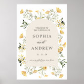 Welkom Delicate Wildflower Wedding Poster (Voorkant)