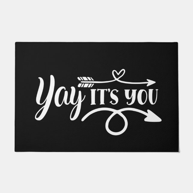 Welkom deur Mat Yay is zwart wit (Voorkant)