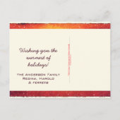 Welkom deur Wreath Snowy Kerstmis Feestdagenkaart (Achterkant)