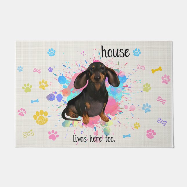 Welkom Deurdeur Dachshund, Cute Welcome Mats Deurmat (Voorkant)