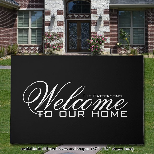 Welkom Deurmat Familie Naam Eenvoudige Elegantie (Add a touch of simple elegance to your entryway with this beautiful personalized welcome mat.)