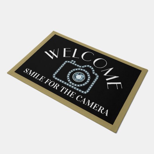 Welkom Deurmat - Glimlach voor de camera (Schuin)