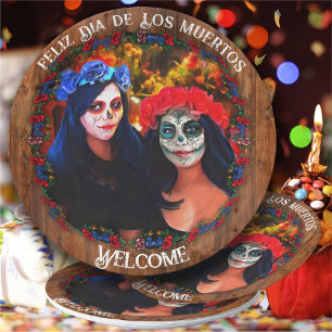 Welkom Dia de Los Muertos Catrinas 1718 Papieren Bordje