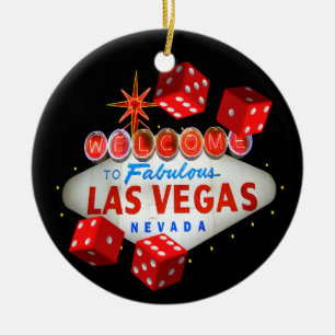 Welkom Dice Las Vegas Ornament