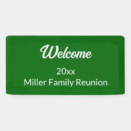 Welkom Diepe Groene en Witte Naam Familiereünie Spandoek
