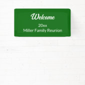 Welkom Diepe Groene en Witte Naam Familiereünie Spandoek (Insitu)