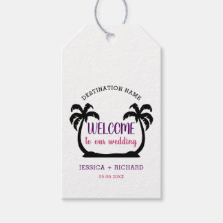 Welkom doelstrand bruiloft cadeaulabel