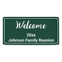 Welkom Donker Groen en Witte Naam Familie Reunion