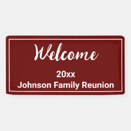 Welkom Donkerrood en Witte Naam Familiereünie Spandoek
