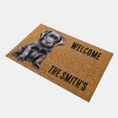 Welkom Doormat - Black Labrador Puppy Deurmat (Schuin)