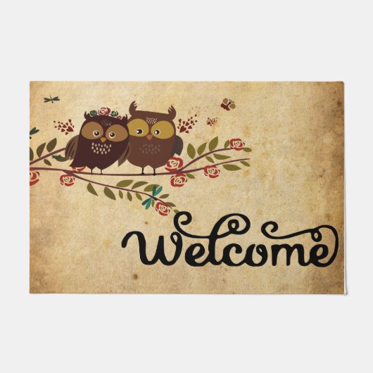 Welkom Doormat, Dierlijke Deurmat, Owl Welkom Deurmat (Voorkant)