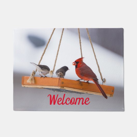 Welkom doormat in kardinaal en Juncos Deurmat (Voorkant)