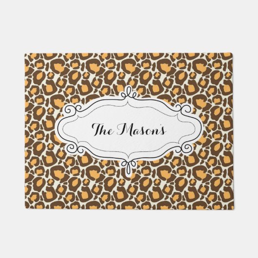 Welkom Doormat {Luipaard Afdrukken} Deurmat (Voorkant)