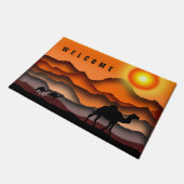 Welkom Doormat met kamelen in de soennitische woes Deurmat (Schuin)