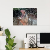 Welkom Douche Hippopotamus Portret Poster (Thuiskantoor)