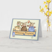 Welkom Drietallen Kaart (Gele Bloem)