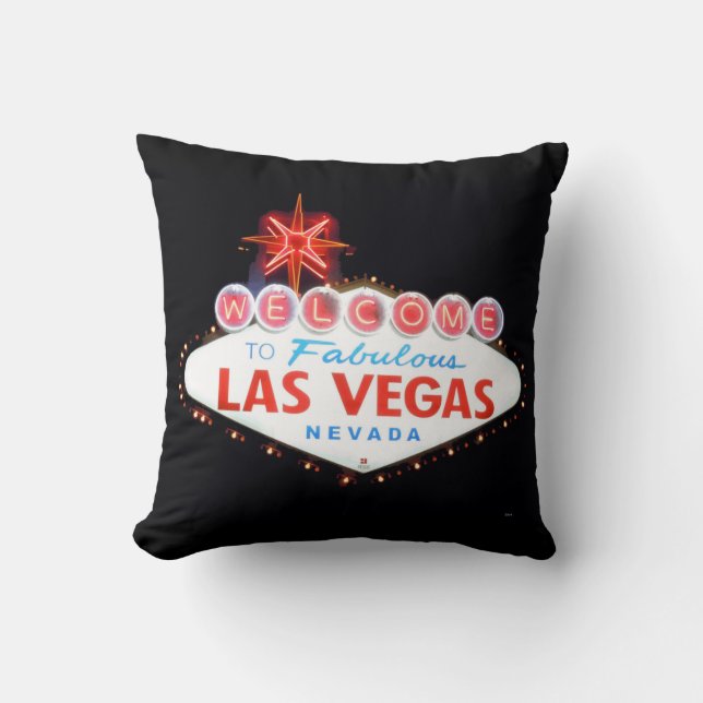 Welkom/drive zorgvuldig Las Vegas Sign Pillow Kussen (Voorkant)