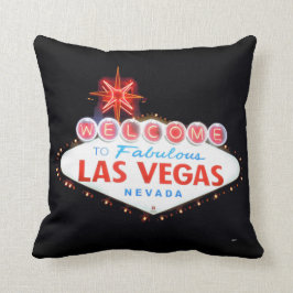 Welkom/drive zorgvuldig Las Vegas Sign Pillow Kussen