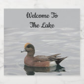 Welkom Duck Foto Wigeon Calm Water Lake House Bier Etiket (Enkel label)