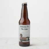 Welkom Duck Foto Wigeon Calm Water Lake House Bier Etiket (Voorkant)