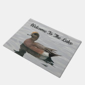 Welkom Duck Foto Wigeon Calm Water Lake House Deurmat (Schuin)