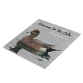 Welkom Duck Foto Wigeon Calm Water Lake House Tegeltje (Zijkant)