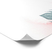 Welkom Dusty Blue en Blush Beach Weddenschap Poster (Hoek)