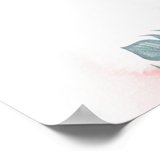 Welkom Dusty Blue en Blush Beach Weddenschap Poster (Hoek)