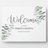 Welkom Easel Weddenschap Waterverf Eucalyptus Plaq Fotoplaat (Voorkant)