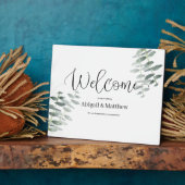 Welkom Easel Weddenschap Waterverf Eucalyptus Plaq Fotoplaat (Zijkant)