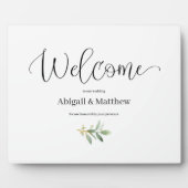 Welkom Easel Wedding Waterverf Greenery Plaque Fotoplaat (Voorkant)