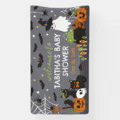 Welkom Een Baby Brouwt Heksenketel Halloween Spandoek (Verticaal)