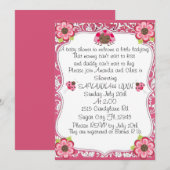 Welkom een kleine Lady Bug Baby shower uitnodiging (Voorkant / Achterkant)