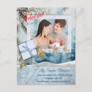 Welkom, een meisje. aankondigingskaart