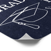 Welkom | Eenvoudig Afstuderen met een roestblauwe  Poster (Hoek)