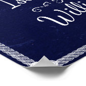 Welkom | Eenvoudig bijtblauw stondenhuwelijk Poster (Hoek)