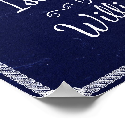 Welkom | Eenvoudig bijtblauw stondenhuwelijk Poster (Hoek)