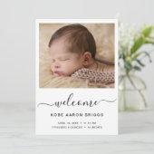 Welkom, eenvoudige foto van Elegant Aankondiging (Staand voorkant)