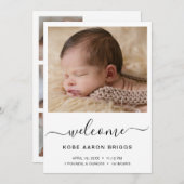 Welkom, eenvoudige foto van Elegant Aankondiging (Voorkant / Achterkant)