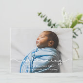 Welkom Eenvoudige schattige lettertype baby foto a Aankondiging (Staand voorkant)