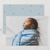 Welkom Eenvoudige schattige lettertype baby foto a Aankondiging (Voorkant / Achterkant)